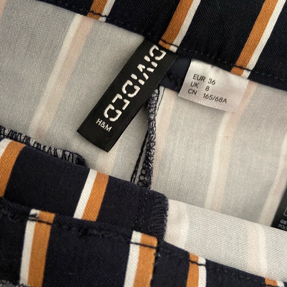 H&M Navy Blue Stripted Trouser - S - Picture 3 of 7